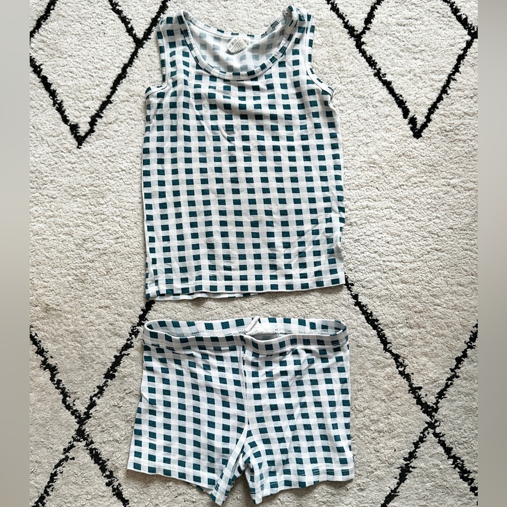 KATE QUINN Teal Gingham Summer PJ Set | 5Y